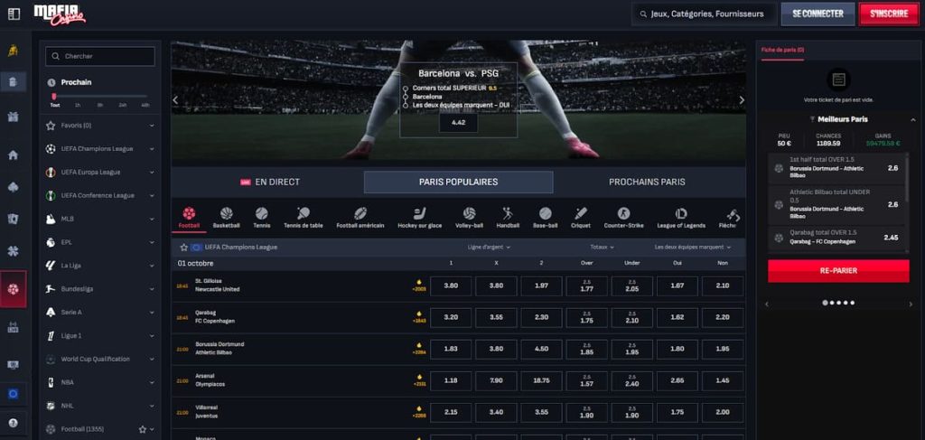 Mafia Casino paris sportifs