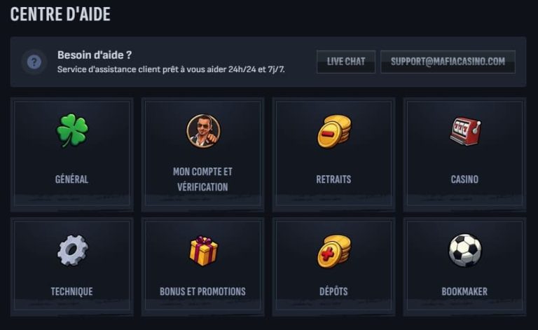 Mafia Casino suppot client